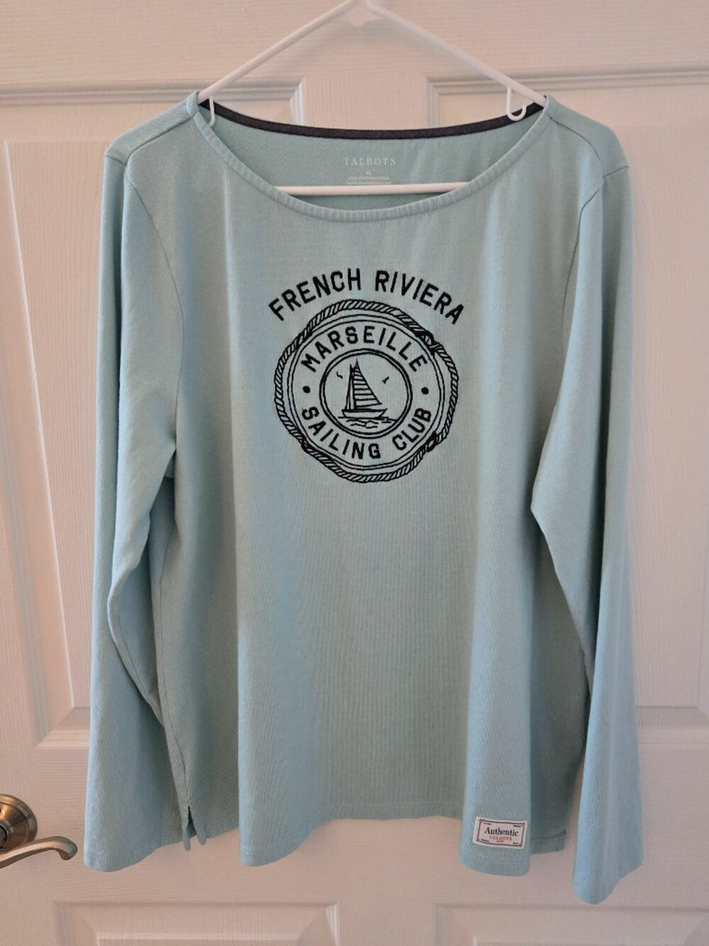 TALBOTS women's XL Authentic graphic LS pullover